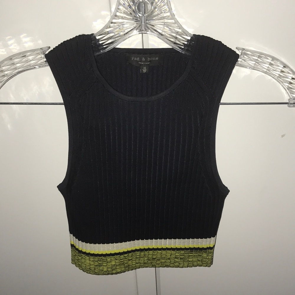 Rag & Bone Navy Blue Knit Crop Top